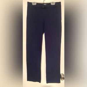Betabrand Women's Classic Dress Pant Yoga Pant Straight Leg Navy Petite Small